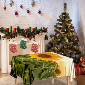 Sunflower Landscape Print Tablecloth Kitchen Home Decor