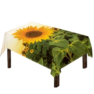 Sunflower Landscape Print Tablecloth Kitchen Home Decor