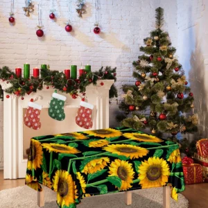 Sunflower Pattern Print Tablecloth Kitchen Home Decor