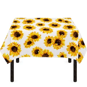 Sunflower Polka Dot Pattern Print Tablecloth Kitchen Home Decor