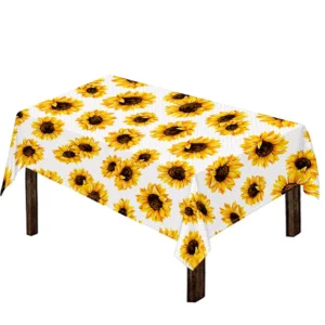 Sunflower Polka Dot Pattern Print Tablecloth Kitchen Home Decor