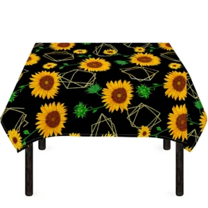 Sunflower Polygonal Pattern Print Tablecloth Kitchen Home Decor