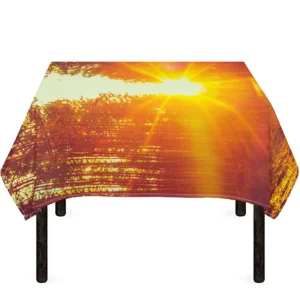 Sunrise Forest Print Tablecloth Kitchen Home Decor