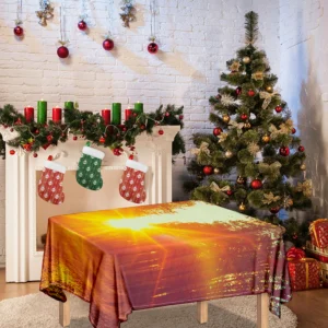Sunrise Forest Print Tablecloth Kitchen Home Decor