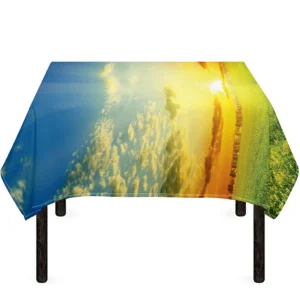 Sunrise Meadow Print Tablecloth Kitchen Home Decor