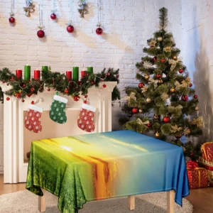 Sunrise Meadow Print Tablecloth Kitchen Home Decor