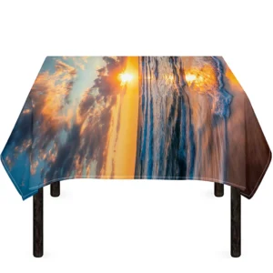 Sunrise Wave Print Tablecloth Kitchen Home Decor