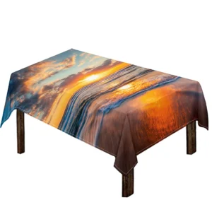 Sunrise Wave Print Tablecloth Kitchen Home Decor