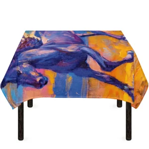 Sunset Horse Painting Print Tablecloth Kitchen Home Decor