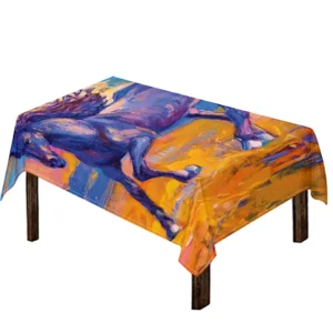 Sunset Horse Painting Print Tablecloth Kitchen Home Decor