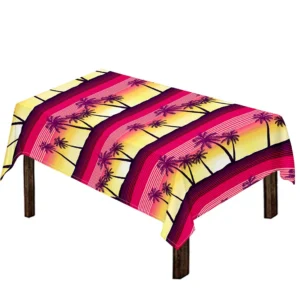 Sunset Palm Tree Pattern Print Tablecloth Kitchen Home Decor