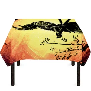 Sunset Samurai Warrior Print Tablecloth Kitchen Home Decor