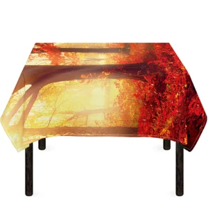 Sunshine Autumn Tree Print Tablecloth Kitchen Home Decor