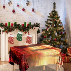 Sunshine Autumn Tree Print Tablecloth Kitchen Home Decor
