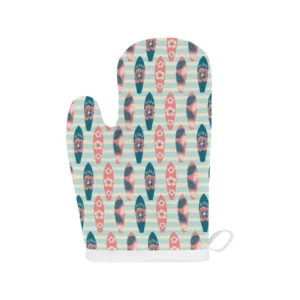 Surfboard Pattern Print Design 02 Heat Resistant Oven Mitts & Pot Holders Set