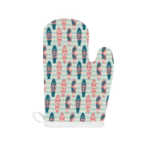 Surfboard Pattern Print Design 02 Heat Resistant Oven Mitts & Pot Holders Set