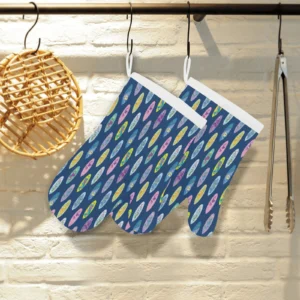 Surfboard Pattern Print Design 03 Heat Resistant Oven Mitts & Pot Holders Set
