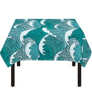 Surfing Wave Pattern Print Tablecloth Kitchen Home Decor
