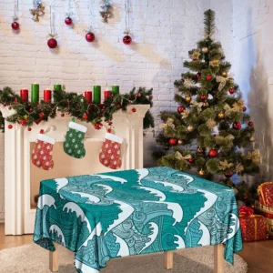 Surfing Wave Pattern Print Tablecloth Kitchen Home Decor