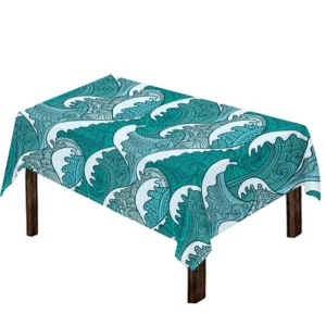 Surfing Wave Pattern Print Tablecloth Kitchen Home Decor