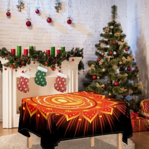 Swadhisthana Chakra Mandala Print Tablecloth Kitchen Home Decor