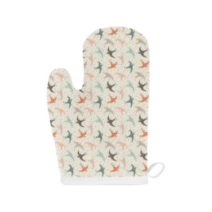 Swallow Pattern Print Design 02 Heat Resistant Oven Mitts & Pot Holders Set