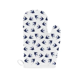 Swallow Pattern Print Design 03 Heat Resistant Oven Mitts & Pot Holders Set