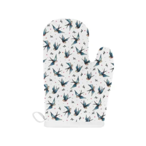 Swallow Pattern Print Design 04 Heat Resistant Oven Mitts & Pot Holders Set