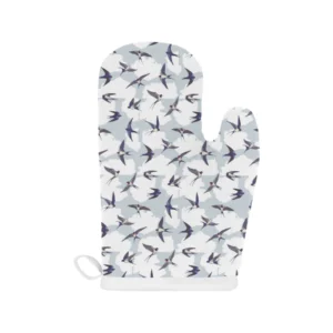 Swallow Pattern Print Design 05 Heat Resistant Oven Mitts & Pot Holders Set