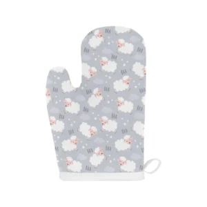 Sweet Dreams Sheep Pattern Heat Resistant Oven Mitts Pot Holders Set