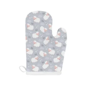 Sweet Dreams Sheep Pattern Heat Resistant Oven Mitts Pot Holders Set