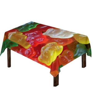 Sweet Gummy Bear Print Tablecloth Kitchen Home Decor