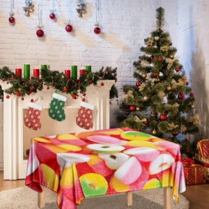 Sweet Gummy Print Tablecloth Kitchen Home Decor