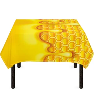 Sweet Honey Bee Hive Print Tablecloth Kitchen Home Decor