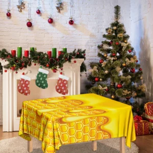 Sweet Honey Bee Hive Print Tablecloth Kitchen Home Decor