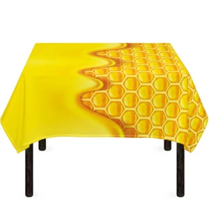 Sweet Honey Honeycomb Print Tablecloth Kitchen Home Decor