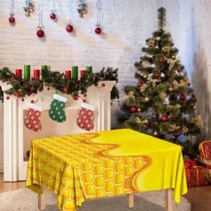 Sweet Honey Honeycomb Print Tablecloth Kitchen Home Decor