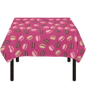 Sweet Macarons Pattern Print Tablecloth Kitchen Home Decor