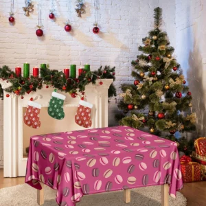 Sweet Macarons Pattern Print Tablecloth Kitchen Home Decor