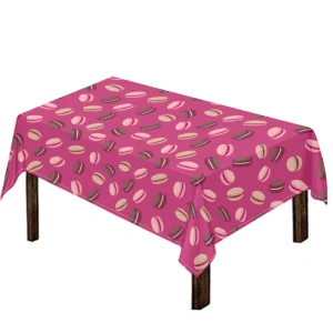 Sweet Macarons Pattern Print Tablecloth Kitchen Home Decor