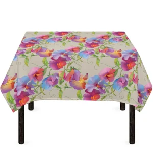 Sweet Pea Flower Pattern Print Tablecloth Kitchen Home Decor
