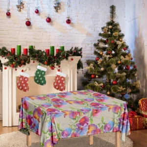Sweet Pea Flower Pattern Print Tablecloth Kitchen Home Decor