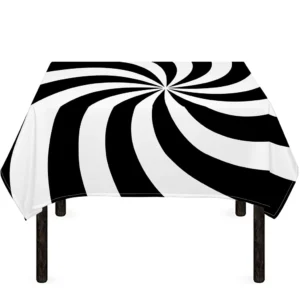 Swirl Optical Illusion Print Tablecloth Kitchen Home Decor