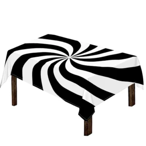 Swirl Optical Illusion Print Tablecloth Kitchen Home Decor