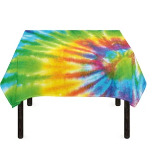 Swirl Tie Dye Print Tablecloth Kitchen Home Decor