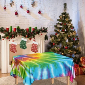 Swirl Tie Dye Print Tablecloth Kitchen Home Decor