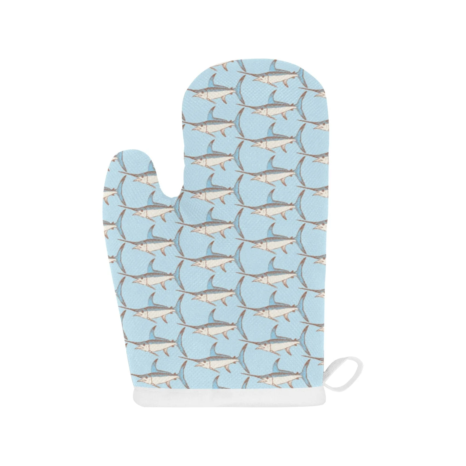 Swordfish Pattern Print Design 01 Heat Resistant Oven Mitts & Pot Holders Set Swordfish Pattern Print Design 01 Heat Resistant Oven Mitts & Pot Holders Set