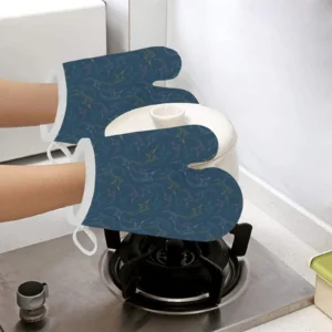 Swordfish Pattern Print Design 02 Heat Resistant Oven Mitts & Pot Holders Set