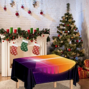 Synthwave Pyramid Print Tablecloth Kitchen Home Decor
