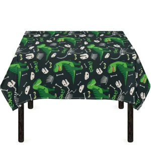 T-Rex And Dino Fossil Pattern Print Tablecloth Kitchen Home Decor